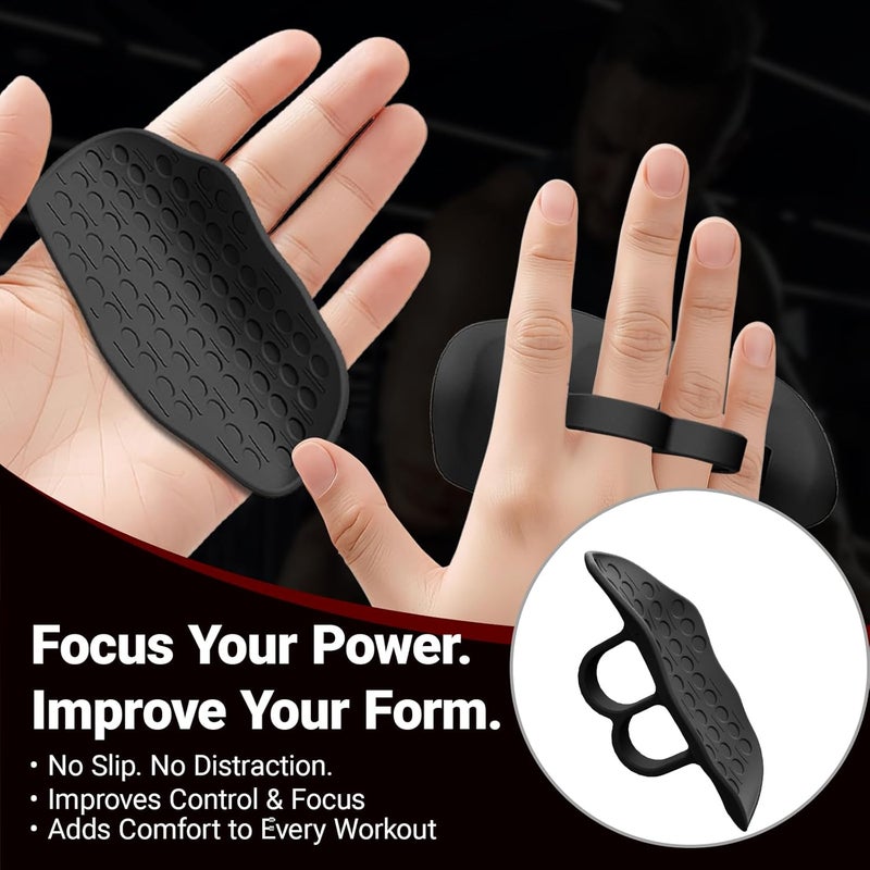 Harqa Anti‑Slip Workout Grips – Ergonomic Rubber Palm Protector for Weight Lifting, Deadlifts, Pull‑Ups, Crossfit – Two-Ring, No Sweaty Gym Grip Pads for Men & Women - Image 5